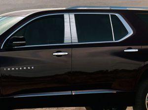 Накладки на стойки дверей стальные 6шт. для Chevrolet Traverse 2018- 